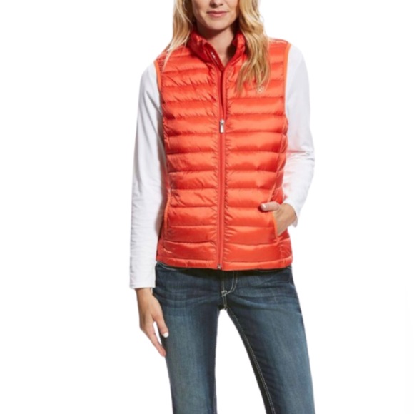 Ariat Jackets & Blazers - Ariat Ideal Down Lightweight Orange zip up vest Size XL